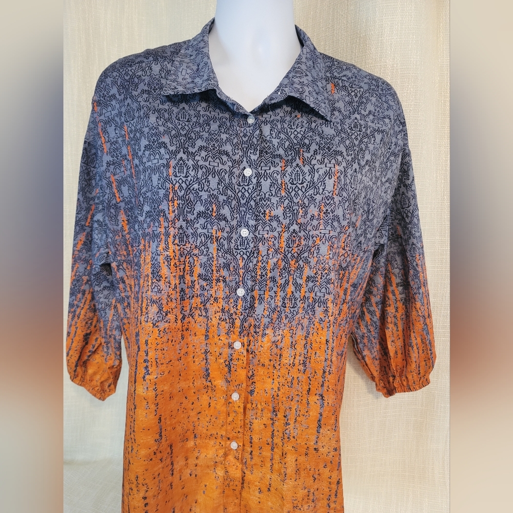 Plus size button-up blouse